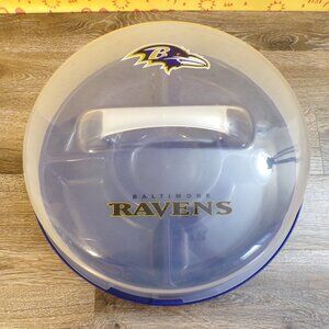 Baltimore Ravens NFL Vegetable or Snack Platter Serving Tray w/Locking Cover 14"